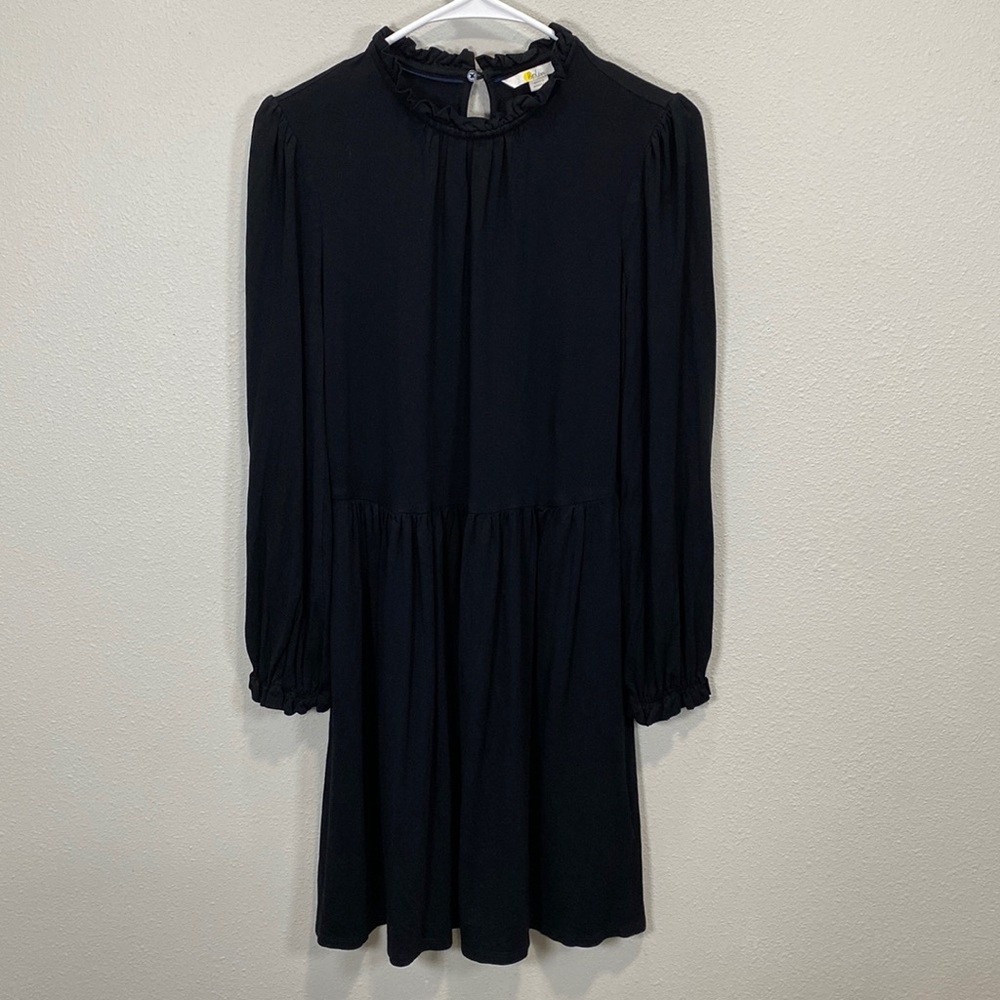 Boden Clara Jersey dress black midi long‎ sleeve